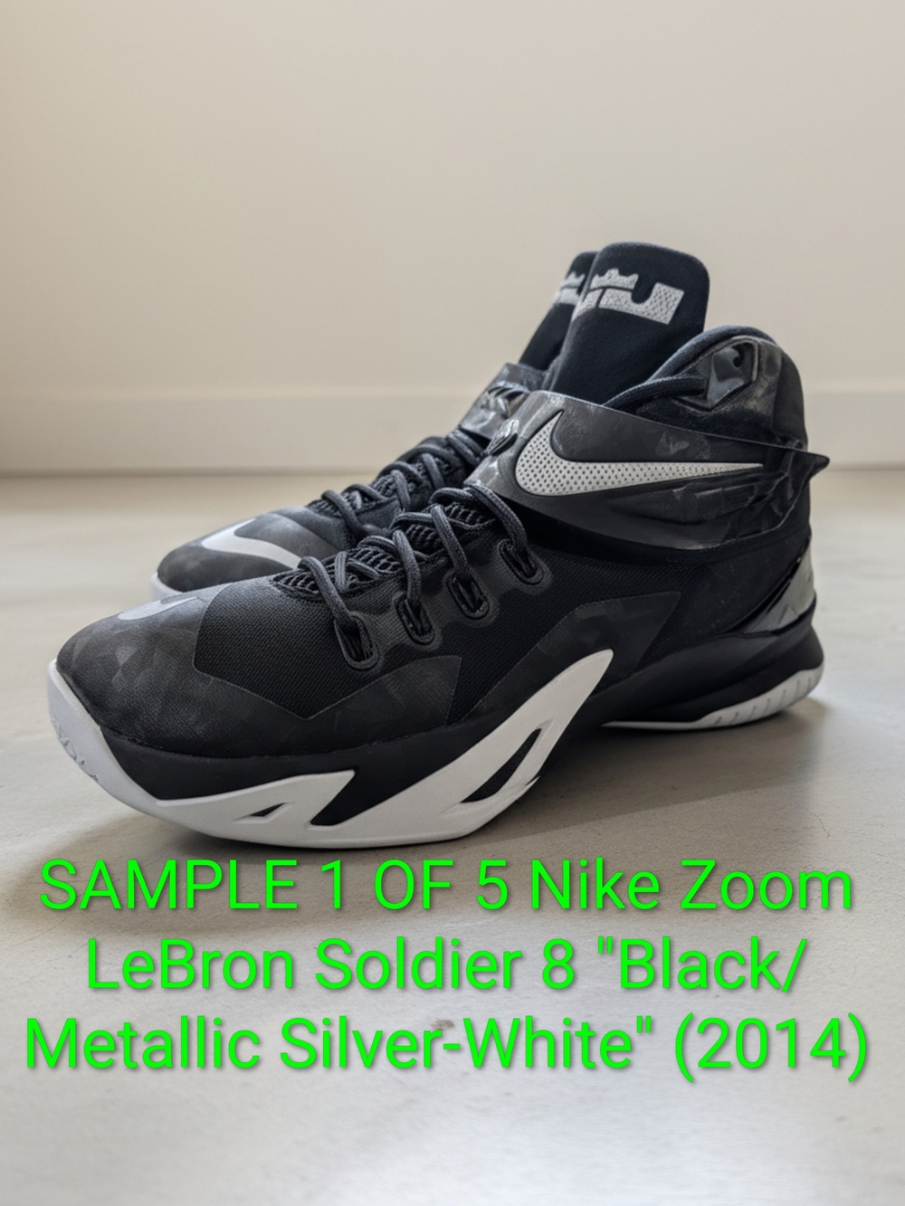SAMPLE 1 OF 5 Nike Zoom LeBron Soldier 8 "TB Black" (2014) Mens 14 EUC